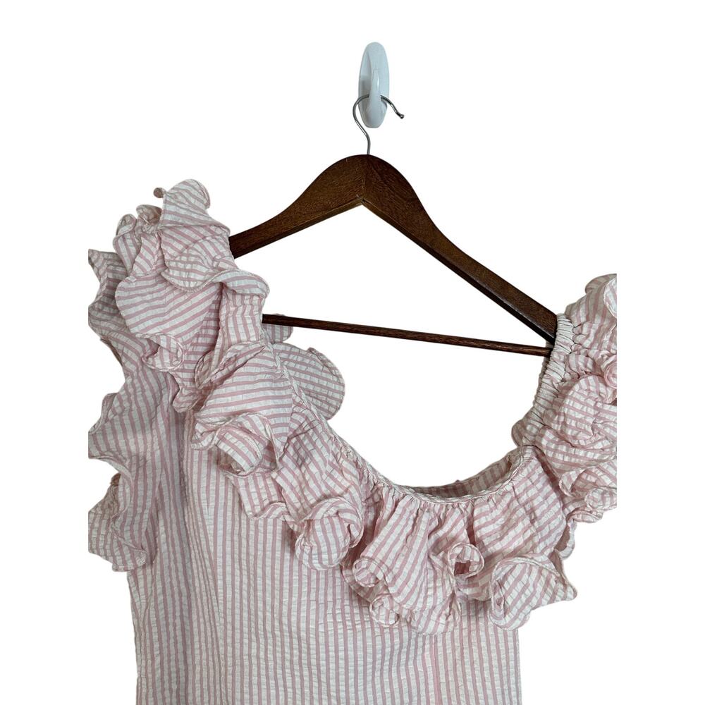 Petersyn Arabella Roseseer Ruffle One Shoulder Top Womans Small - Picture 4 of 8